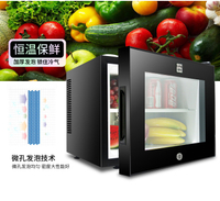 20L Ho Room Refrigerator Mini Transparent Vertical Display Refrigerator Silent Small Fridge with Freezer 8-15 Celsius Degree