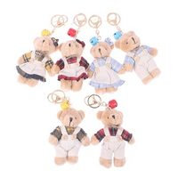 Cute Teddy Bear Plush Toys Cartoon Rabbit Bunny Animal Plush Stuffed Dolls Keychain Pendent Girl Small Gift Wholesale