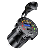 【Supamoto】PD+QC3.0快充+電壓—USB.12(雙車充/TYPE-C/IP65/防水/開關/汽車/機車改裝)
