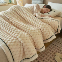 毛毯沙發牛奶絨雙面厚蓋毯用午睡毯加厚兩用珊瑚毯子