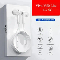 For Vivo V50 Lite 4G 5G Type C Wired Earbuds Headphones for Vivo V50 Lite 4G 5G Headphones Accessor