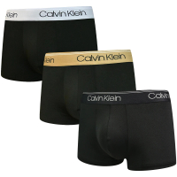 【Calvin Klein 凱文克萊】Micro Stretch 男內褲 絲質速乾短版合身四角褲/CK內褲(黑色、金色、灰色 三入組)