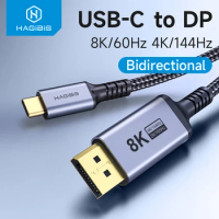 Hagibis USB C to DisplayPort 1.4 Cable Thunderbolt 3/4 to 8K@60Hz 4K@144Hz DP Bidirectional 2K165Hz for MacBook Pro Air iMac XPS