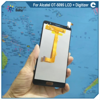 Nice Quality For Alcatel One Touch Flash Plus 2 5095 OT5095 LCD Display +Touch Screen Digitizer assembly