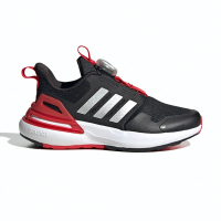 【adidas 愛迪達】Rapidasport Boa K 童鞋 中童 黑紅色 支撐 無鞋帶 運動 休閒 慢跑鞋 ID3388