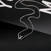925純銀雙V字母W項鏈女年新款小眾設計感ins鎖骨鏈型飾品