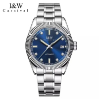 IW Brand Luxury Seiko Mechanical Watch for Men Stainless Steel Waterproof Fashion Diamond Automatic Mens Watches Sapphire Mirror