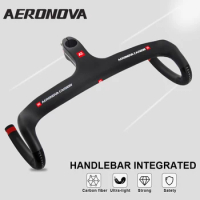 New AERONOVA Integrated Carbon Road Handlebar and Stem 28.6mm Speed Race Bike Handle Bar Internal Routing Bicycle Aero Handlebar