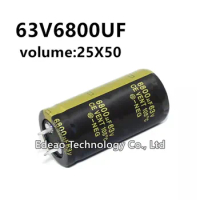 2pcs/lot 63V 6800UF 63V6800UF 6800UF63V volume: 25X50 mm audio power amplifier inverter aluminum electrolytic capacitor