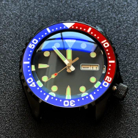 Flat Ceramic Bezel insert 38*31.5mm Luminous pip at 12 For Seiko SKX007 SRPD SKX009 watch parts