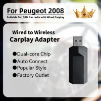 New Mini Apple Carplay Adapter Car OEM Wired Car Play To Wireless Carplay Smart AI Box for Peugeot 2008 USB Dongle Plug and Play