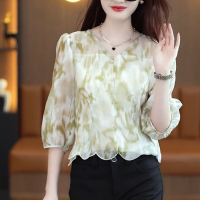 New Style Fashionable Elegant Slim-fit Korean Style Western Style Floral Design Sense Slimming Niche