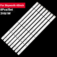 388mm 8pcs LED Strip Light TV Repair For Skyworth 42inch 5leds 5800-W40000-2P00 40E6000 40E3000 40E361S 40X5 40X3 LED-40B650
