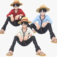 Anime One Piece 10cm Monkey D Luffy Figure Model Toys Sabo Ace Doll Cake Car Decoration Collection Doll Toy
