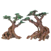 Aquarium Decoration Bonsai Trees Ornaments for FishTank Interior Driftwood Tree Stump Realistic Rockery DropShip