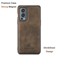 DG MING Phone Case For OnePlus 12 11/1+ Nord 2 5G/OnePlus 9RT Strong Magnetic Retro Leather Cover For OnePlus 9 10 Pro/9R 10R