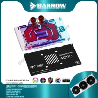 Barrow 4090 Water Block For Galax / Gainward RTX 4090 VGA Watercooler Black/White Backplate 5V ARGB SYNCBS-GAM4090-PA