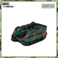 Military Series M113 Tracked Personnel Carrier MOC Infantry Heavy Weapon Assembly Model Bricks Education Toy Collection Gifts