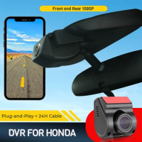 Mercylion 2-Way Dashcams for Honda CRV Avancier URV SPIRIOR Elysion Odyssey with 1080P HD Plug and Play Install OEM Look 64G