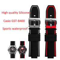 NEW GST-B400 Silicone Watch band For Casio G-SHOCK Steel Heart GST-B400 GST-B200 Convex Rubber Waterproof Sports Men's Strap