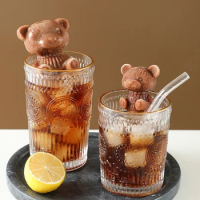 3D Ice Cube Machine Bear Shape Chocolate Cake Mold Cream DIY Whiskey Cocktail Cold Drink Silicone