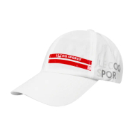 【LE COQ SPORTIF 公雞】高爾夫系列 白色韓系側邊雙色LOGO可調節棒球帽 QGT0K131