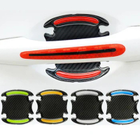 8PCS Car Door Bowl Handle Protector Safety Warning Anti-collision Anti-scratch Reflective Strip Exterior Protection Accessories