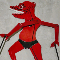 wayang kertas setan hantu merah