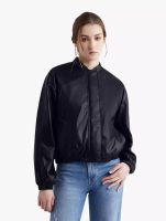 Calvin Klein Calvin Klein - Essential Casual Faux Leather Bomber Jacket - Black - black