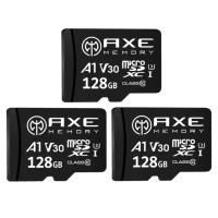 【AXE MEMORY】MicroSDXC 128GB*3入組 A1 V30/ UHS-I U3 4K-附轉卡 記憶卡(台灣製造)