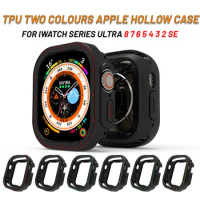 Soft Silicone Case for Apple Watch 9 Ultra 2 49MM TPU Protector Cover Bezel for iWatch series 8 Bumper Watch Band Accessories