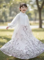 Homemade Gamis Anak Maxmara Motif Bunga + Outer Organza | Dress Anak Cantik & Nyaman L