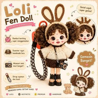 Loli Fen Doll Boneka Gantungan HP Lucu Handmade Aesthetic Cute Strap Tas Pepsi