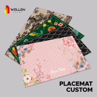 WELLEN PRINT - Cetak Placemat Custom Nama / Print Place mat Kanvas / Tatakan Alas Makan Personalized