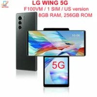 LG Wing 5G F100VM 6.8" Rotating Dual Screen 8GB RAM 256GB ROM NFC Snapdragon Original Unlocked Gaming Phone Cellphone