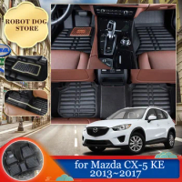 Car Leather Floor Mat for Mazda CX-5 CX5 KE 2013~2017 2014 2015 Foot Interior Liner Waterproof Tray Carpet Pad Custom Accessorie