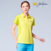 【Jack Nicklaus 金熊】GOLF女款彈性抗UV吸濕排汗高爾夫球衫/POLO衫(黃色)