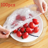 100pcs Disposable Food Cover Plastic Wrap Elastic Food Lids For Silicone Food Bag Agar Agar Food 900 Disposable Food Tray