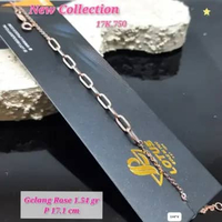New Collection - Gelang Rantai Variasi - Rosegold - Kadar 17k - 1,54 - Bintang Mas Semarang