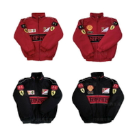 F1賽車服休閒外套機車隊摩托騎行美式復古嘻哈風刺繡夾克秋冬