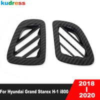 For Hyundai Grand Starex H-1 i800 2018 2019 2020 Carbon Fiber Car Dashboard Air Vent Outlet Cover Trim Interior Accessories
