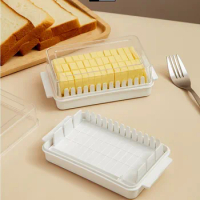 Butter Cutting Storage Box with Lid Cheese Cheese Storage Crisper Refrigerated Baking Butter Knife Cutter Butter Container