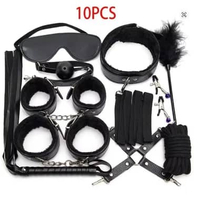 Bondage for Sex 10 Pcs BDSM Leather Bondage Sets Restraint Kits for Women and Couples black