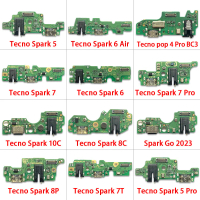 ที่ชาร์จ USB, บอร์ดขั้วต่อแท่นชาร์จ, สายเคเบิลแบบยืดหยุ่น, สำหรับ Tecno Pop 4, Spark 5, 6, Air 7 Pro