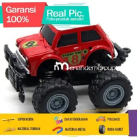Diecast Miniatur Mainan Mobil SUV Offroad Offroad Alloy Model Stunt Car Besi Metal Pullback Merah