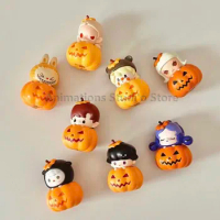 POP MART POP Bean Mini 3.5cm Halloween Pumpkin Series Pucky Labubu Dimoo Skullpanda Molly Zsiga Haci Action Figures Dolls Toys