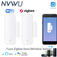 Zigbee WiFi Door Sensor Window Contact Open Close Tuya APP Remote Control Compatible With Alexa Google Assistant
