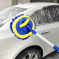 Car Wash Brush Adjustable Telescoping Long Handle Cleaning Mop Car