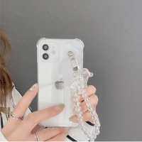 Bear Chain Charm Bracelet Soft Phone Case For Huawei P20 P30 P40 Lite E P50 Nova 5T Honor 20 Pro 10 10i 8A 8S 8X 9S 9X 9A Cover