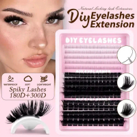 15rows Lashes Extension Lower Eyelash Clusters 3 Styles Individual DIY Wispy Lashes Band Clear N5S7